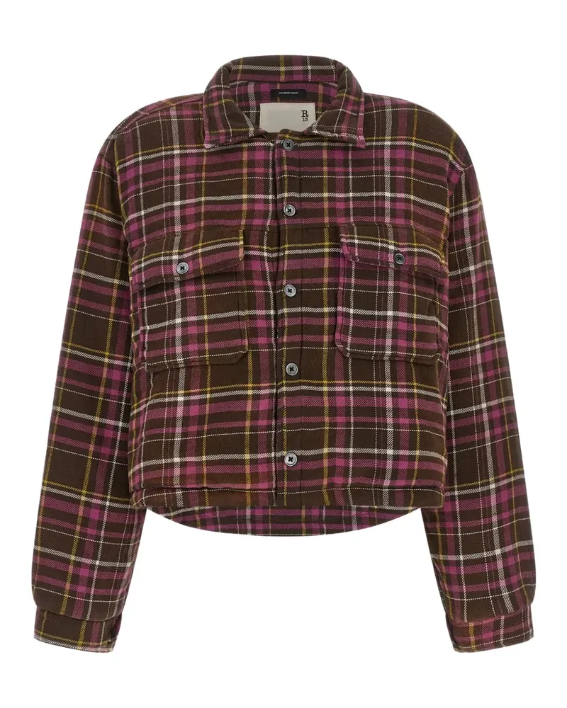 R13 Wattierte Cropped-Jacke - Braun Braun