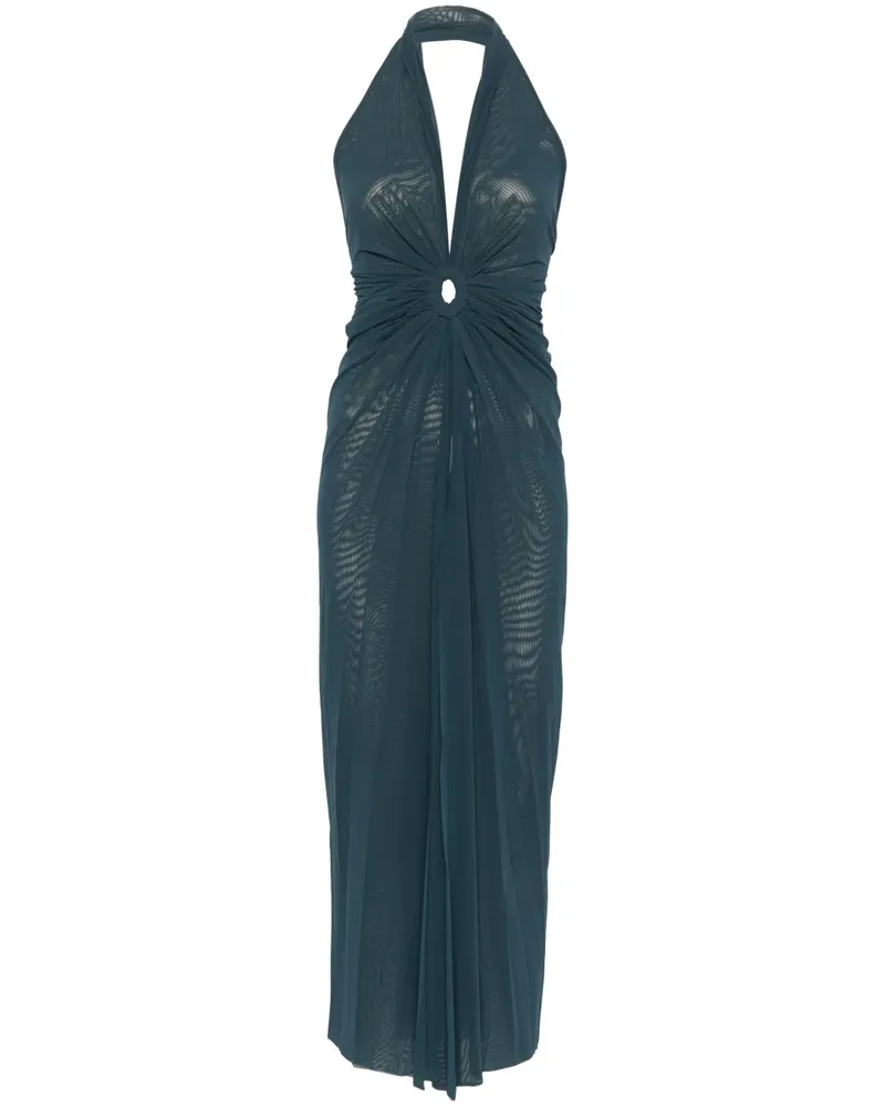 FISICO-Cristina Ferrari Maxikleid in Netzoptik - Blau Blau