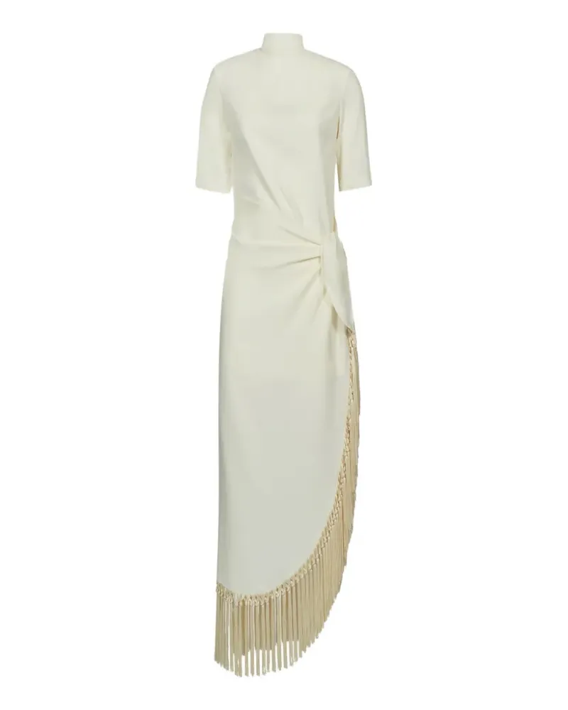 Taller Marmo Athena Midikleid mit Fransenbesatz - Nude Nude
