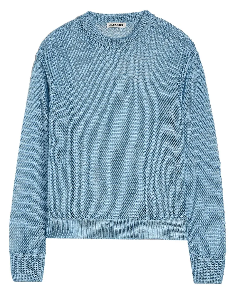 Jil Sander Pullover mit Lochstrickmuster - Blau Blau