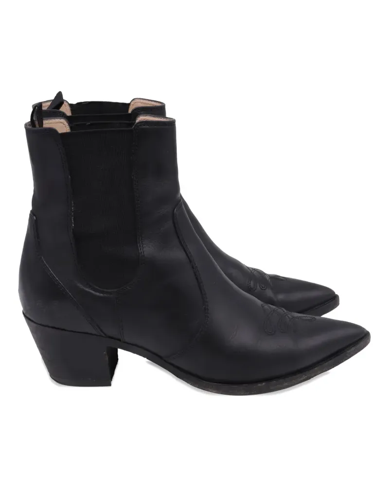 Gianvito Rossi embroidered western ankle boots - Schwarz Schwarz