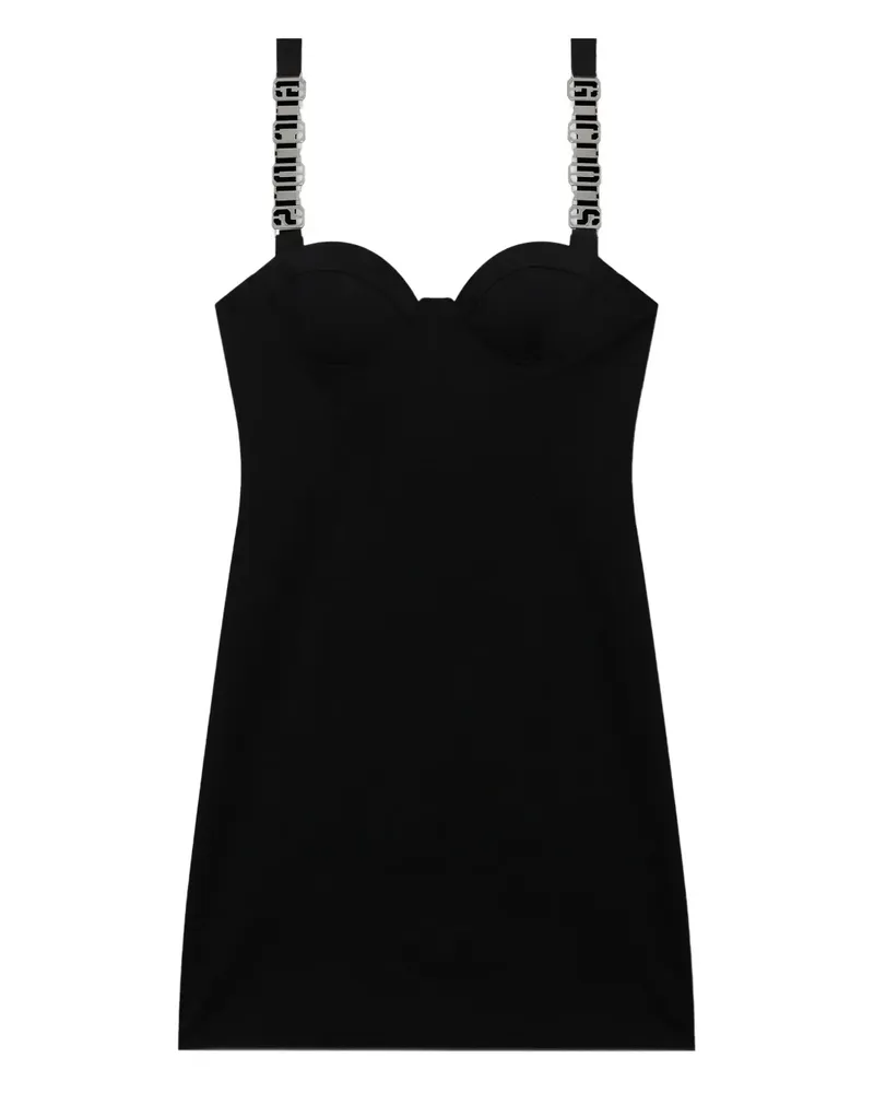 GCDS Minikleid mit Logo-Schild - Schwarz Schwarz