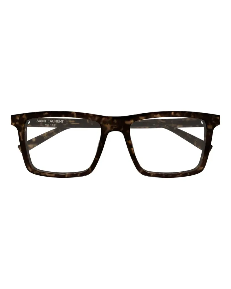 Saint Laurent SL 906 tortoiseshell-effect rectangle-frame glasses - Braun Braun