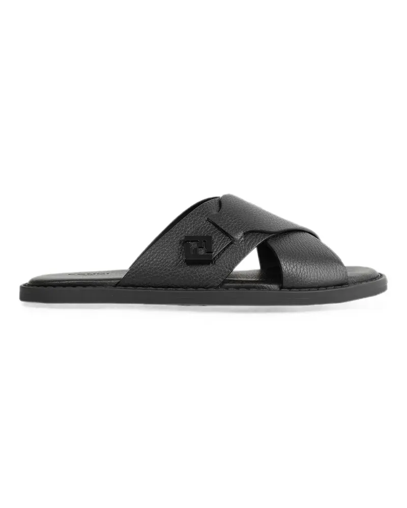Fendi FF logo crossover strap sandals - Schwarz Schwarz
