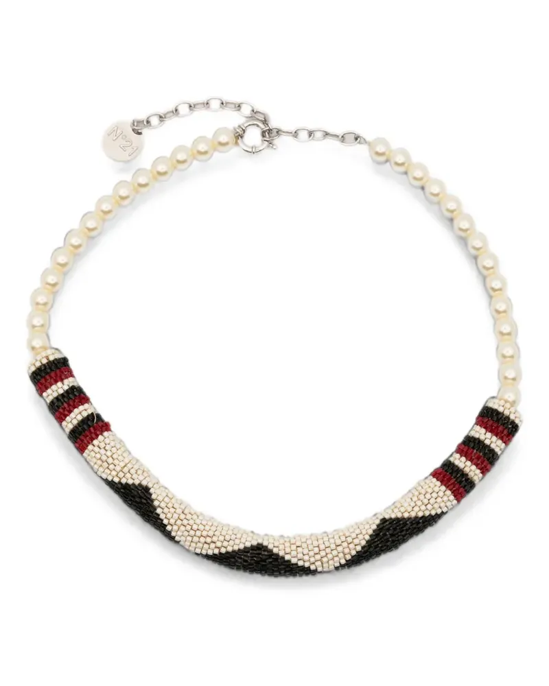 N° 21 beaded faux-pearl necklace - Silber Silber