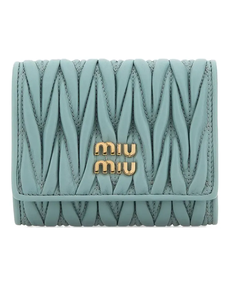 Miu Miu Portemonnaie aus Matelassé-Leder - Blau Blau