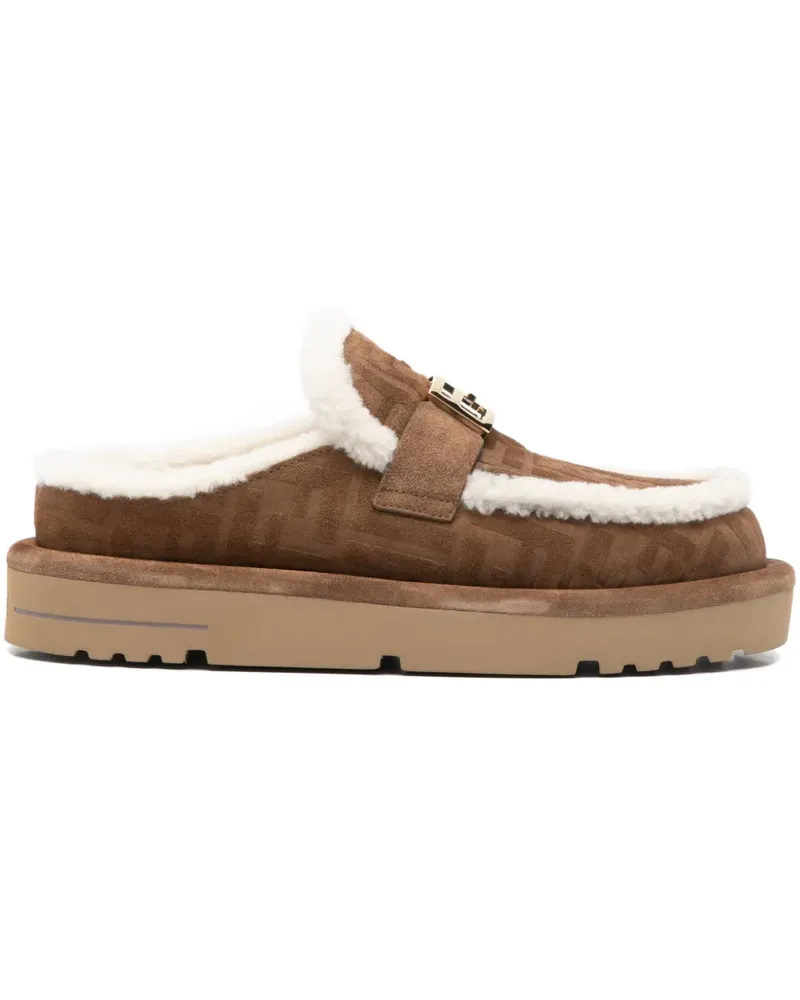 Fendi Apres Chic Mules mit Logo-Schnalle - Braun Braun