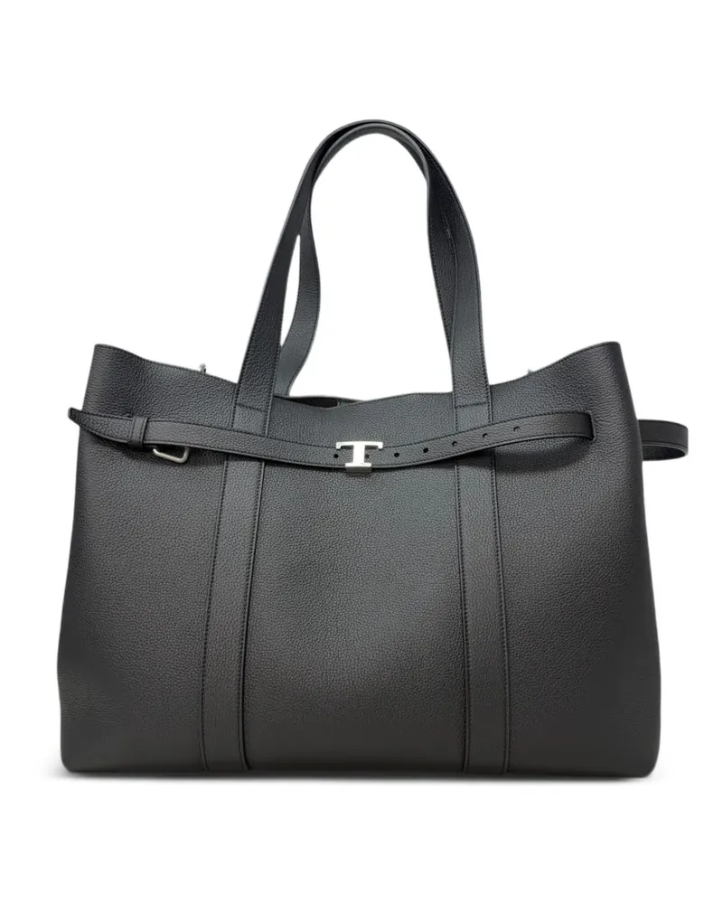 TOD'S Große Shopping Bag aus Leder - Schwarz Schwarz