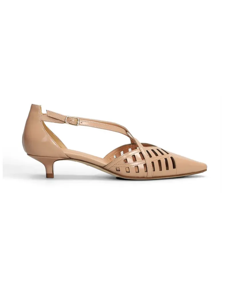 Julie Dee cut-out pointed-toe pumps - Nude Nude