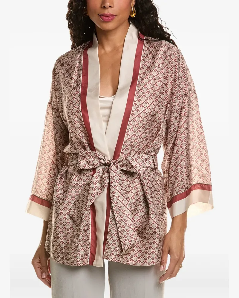 Brunello Cucinelli patterned kimono-style blouse - Rot Rot