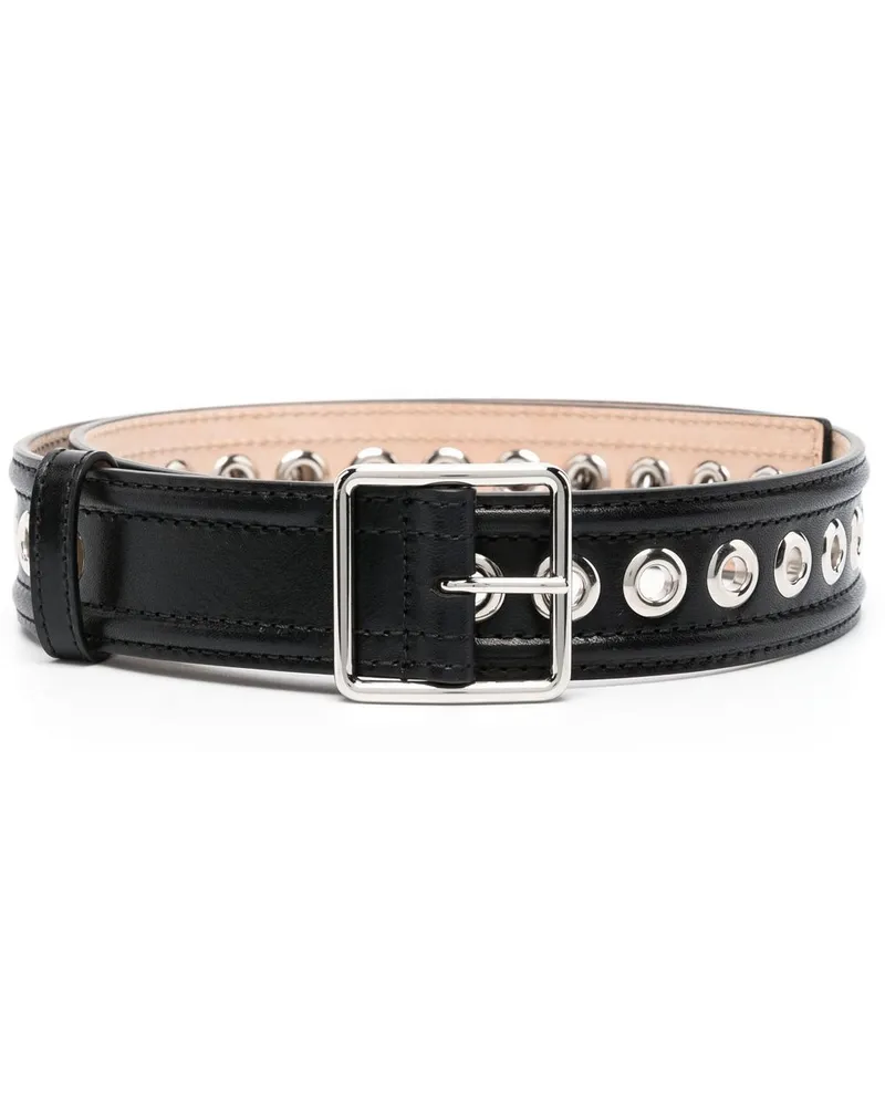 Alexander McQueen Gürtel mit Ösen - Schwarz Schwarz