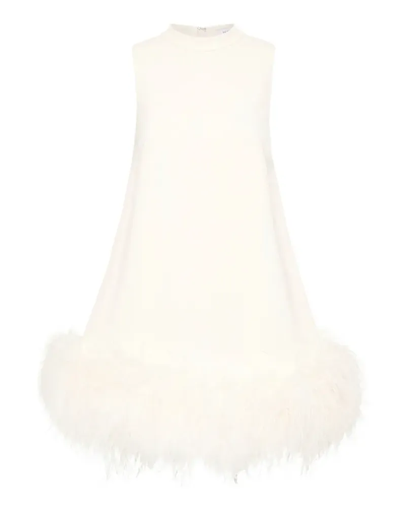 Rachel Gilbert Link feather-trim mini dress - Nude Nude