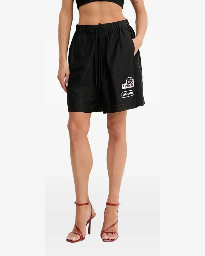 Pinko Shorts mit Perlen-Patch - Schwarz Schwarz