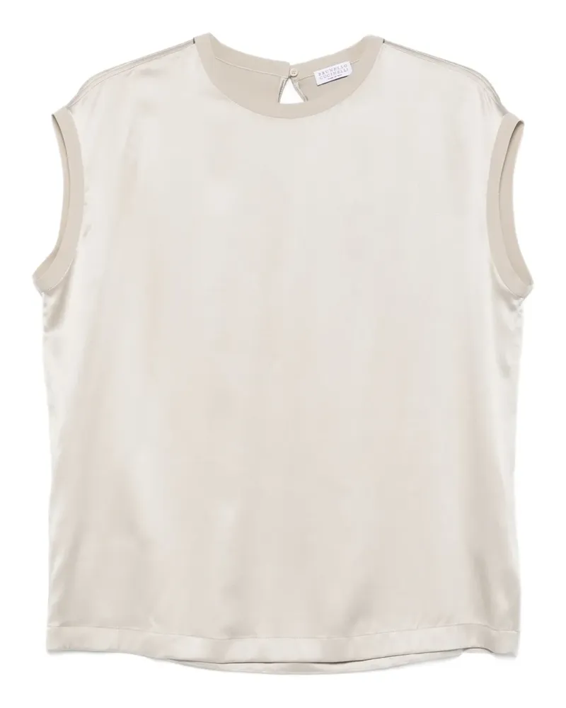 Brunello Cucinelli Top mit rundem Ausschnitt - Grau Grau