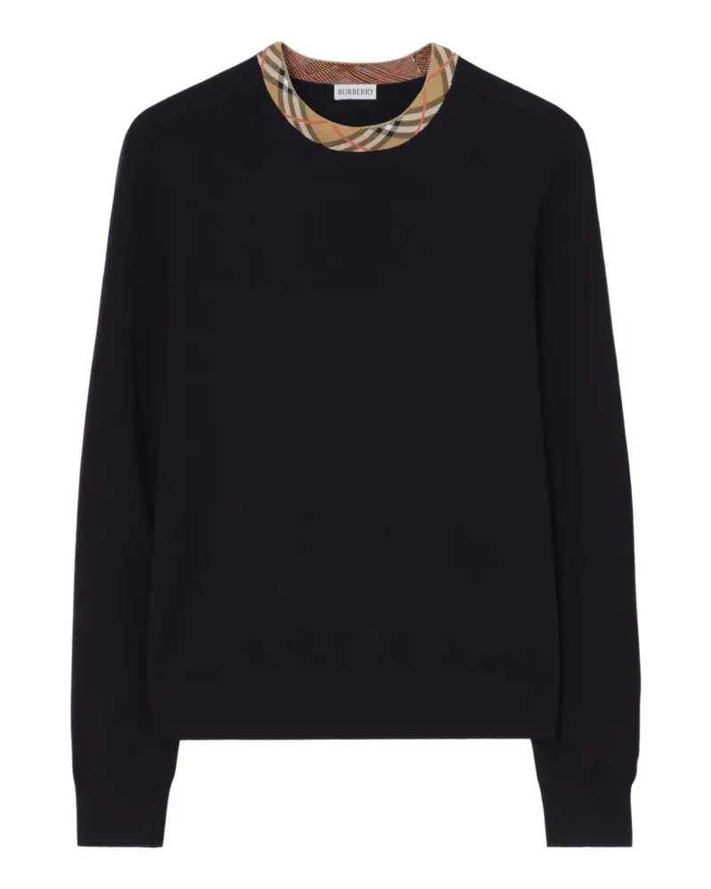 Burberry Check-trim wool sweater - Schwarz Schwarz