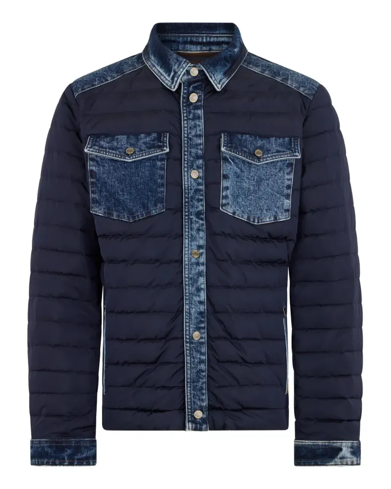 MOORER quilted panelled jacket - Blau Blau