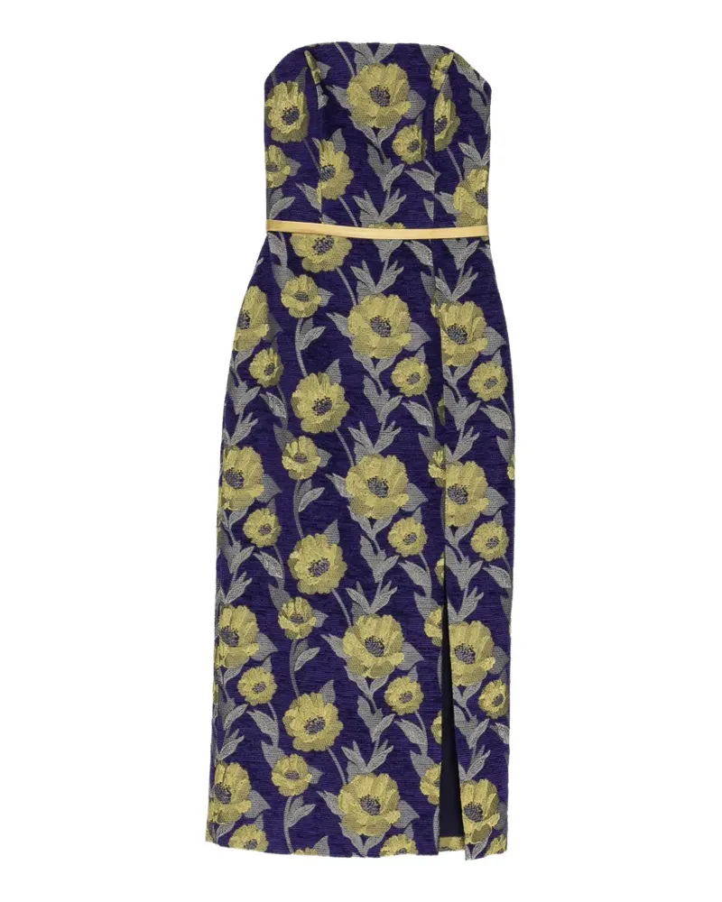 Amsale Kleid aus Blumenbrokat - Violett Violett