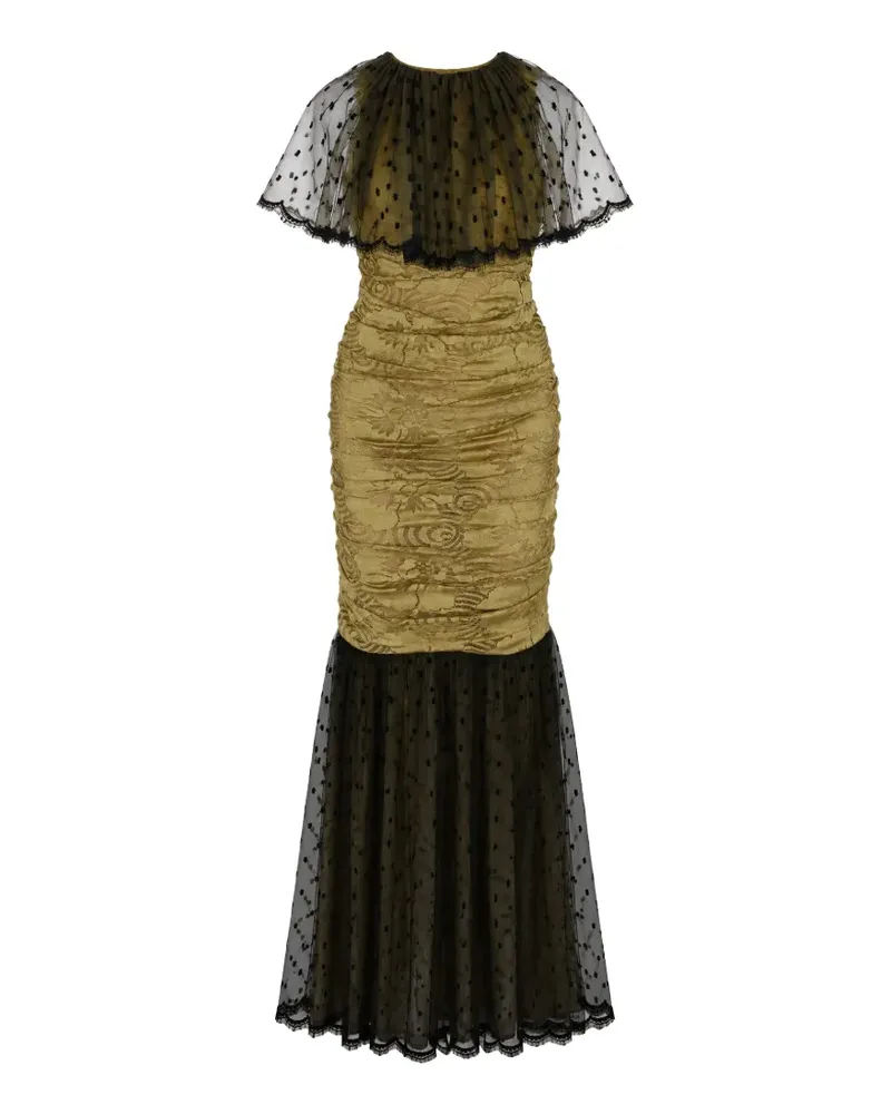 Dolce & Gabbana Kleid mit Tüll-Overlay - Gelb Gelb