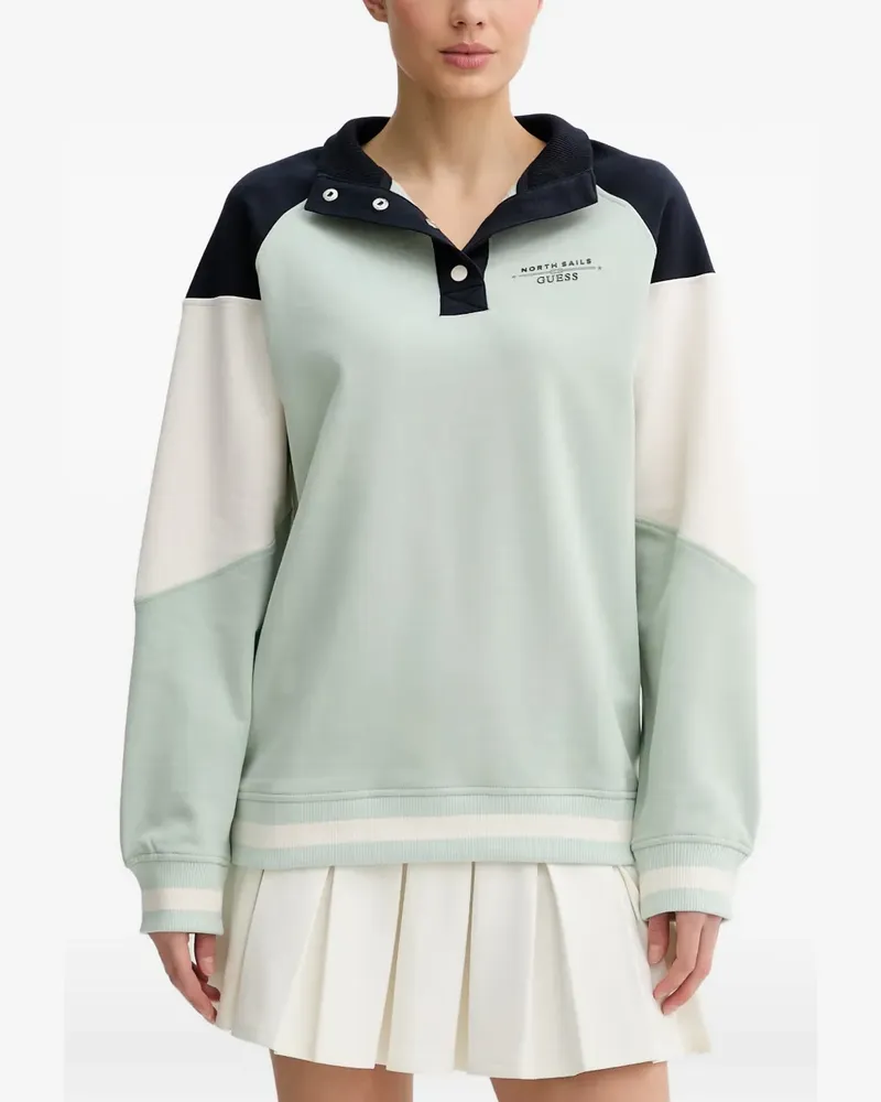 Guess colour-block raglan-sleeve sweatshirt - Grün Grün