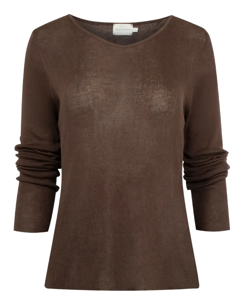 Deiji Studios Pullover mit V-Ausschnitt - Braun Braun