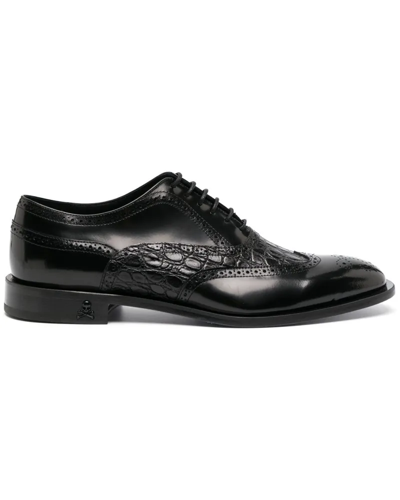 Philipp Plein Oxford-Schuhe mit Budapestermuster - Schwarz Schwarz