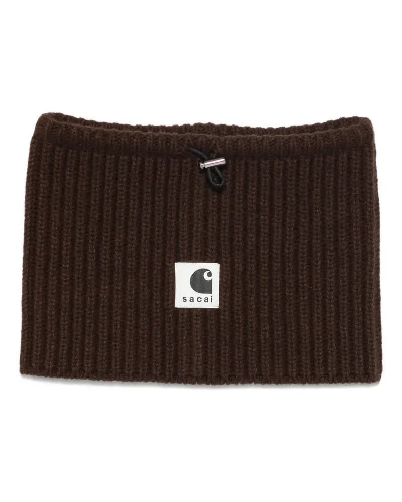 Sacai x Carhartt WIP gerippter Rundschal - Braun Braun