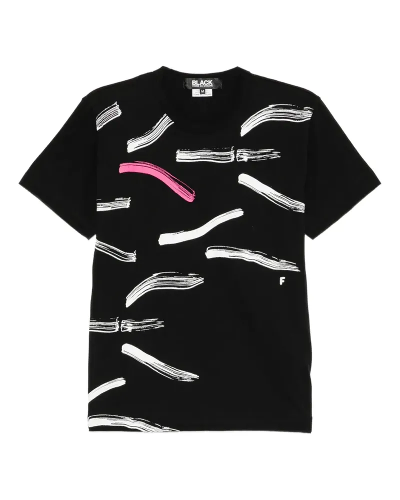 Comme des Garçons paint-printed T-shirt - Schwarz Schwarz