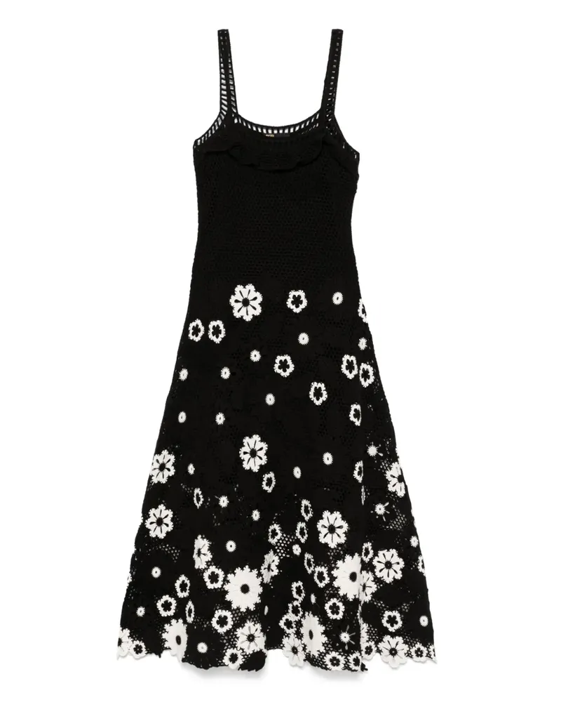 Maje Midikleid mit Stickerei - Schwarz Schwarz