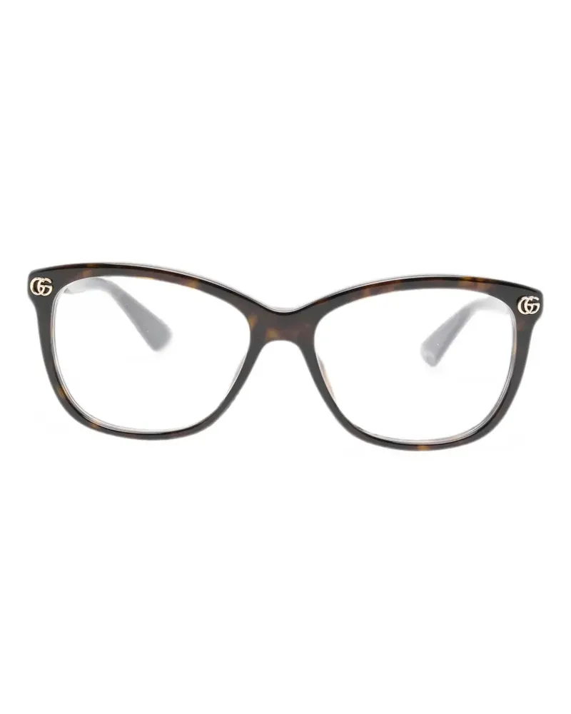 Gucci Cat-Eye-Brille mit GG-Logo - Braun Braun