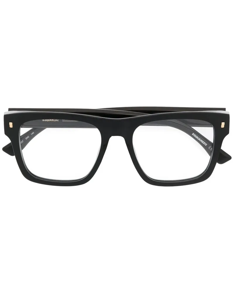 Dsquared2 Brille mit breitem Gestell - Schwarz Schwarz