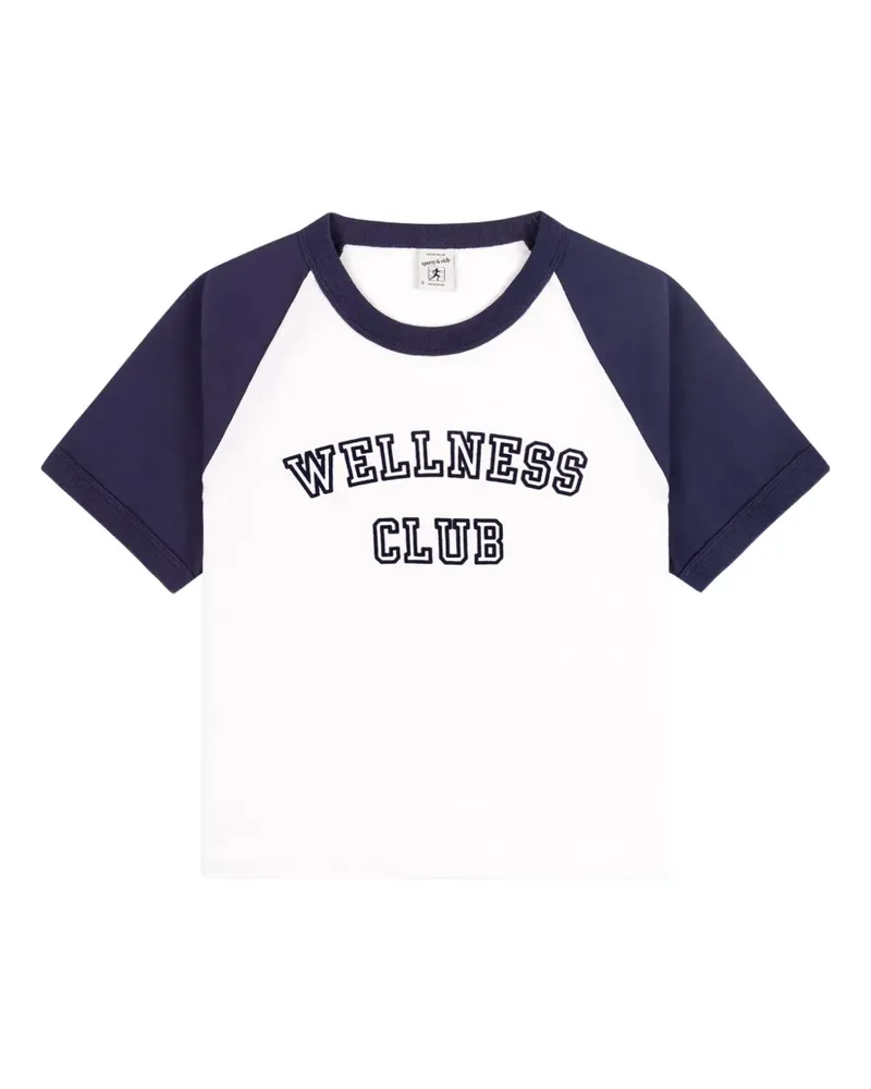 SPORTY & RICH Wellness Club Oberteil mit Baseballärmeln - Weiß Weiß