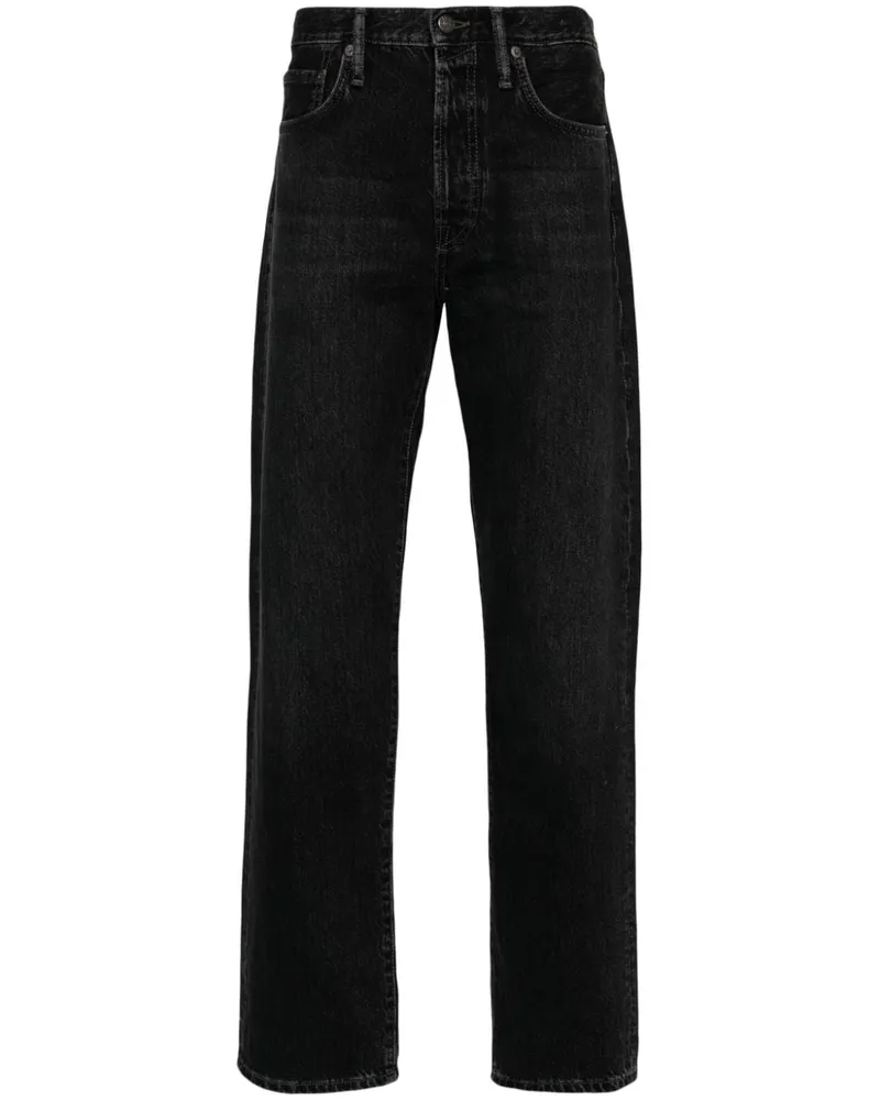 Acne Studios Halbhohe Straight-Leg-Jeans - Schwarz Schwarz