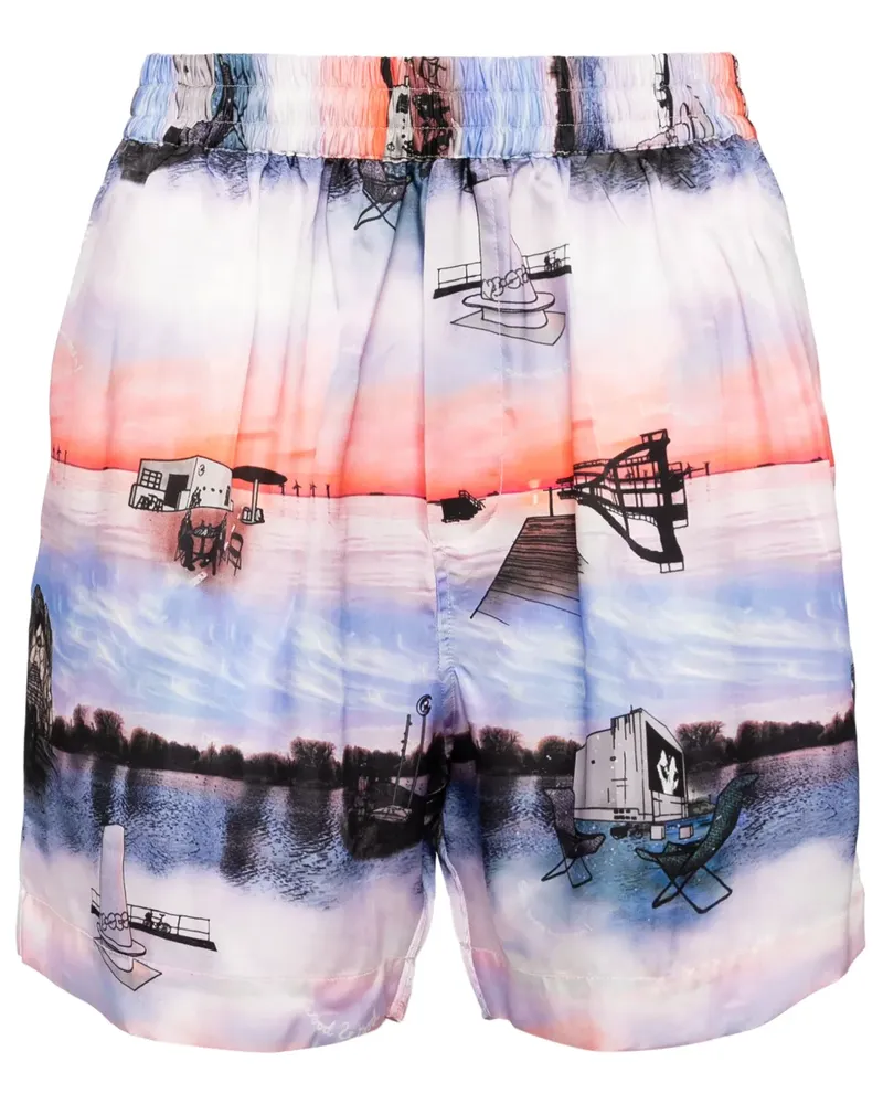 Wood Wood Shorts mit Urlaubs-Print - Rosa Rosa