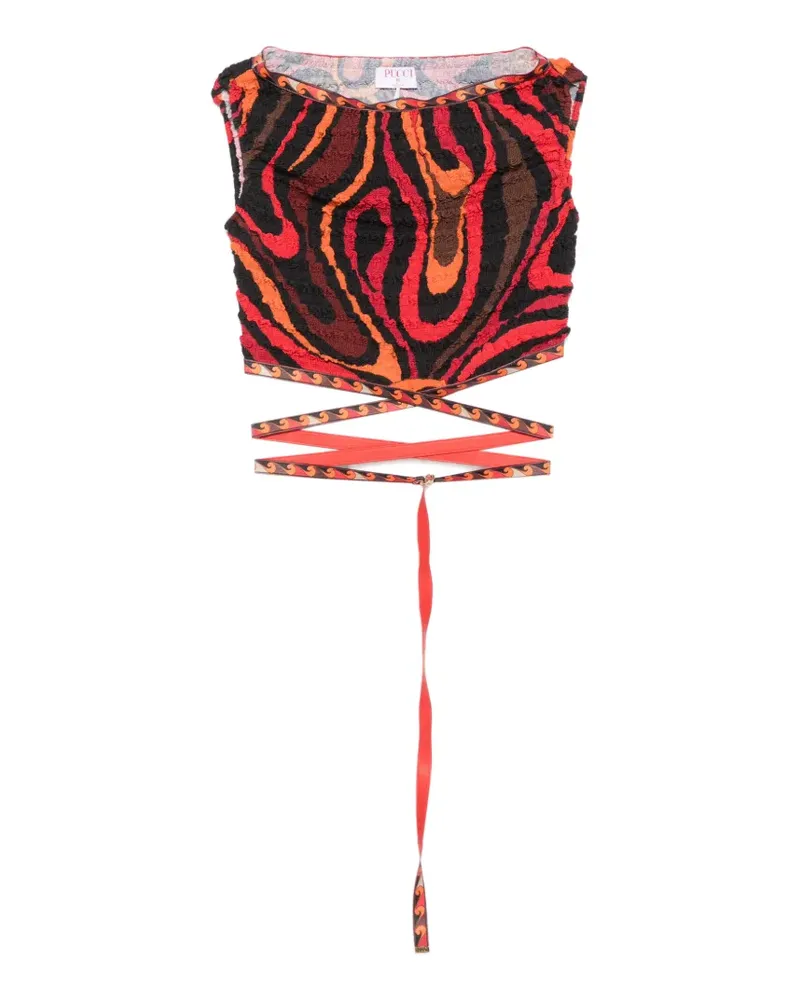 Emilio Pucci Gewickeltes Oberteil mit Marmo-Print - Rot Rot