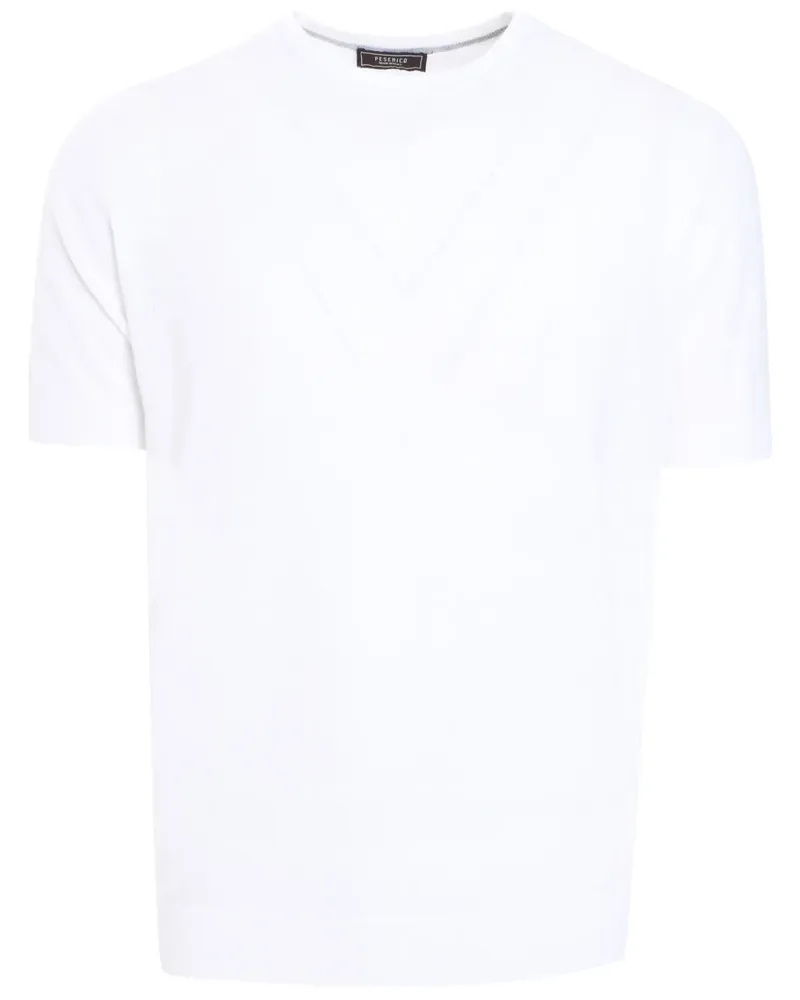 Peserico Gestricktes T-Shirt - Weiß Weiß