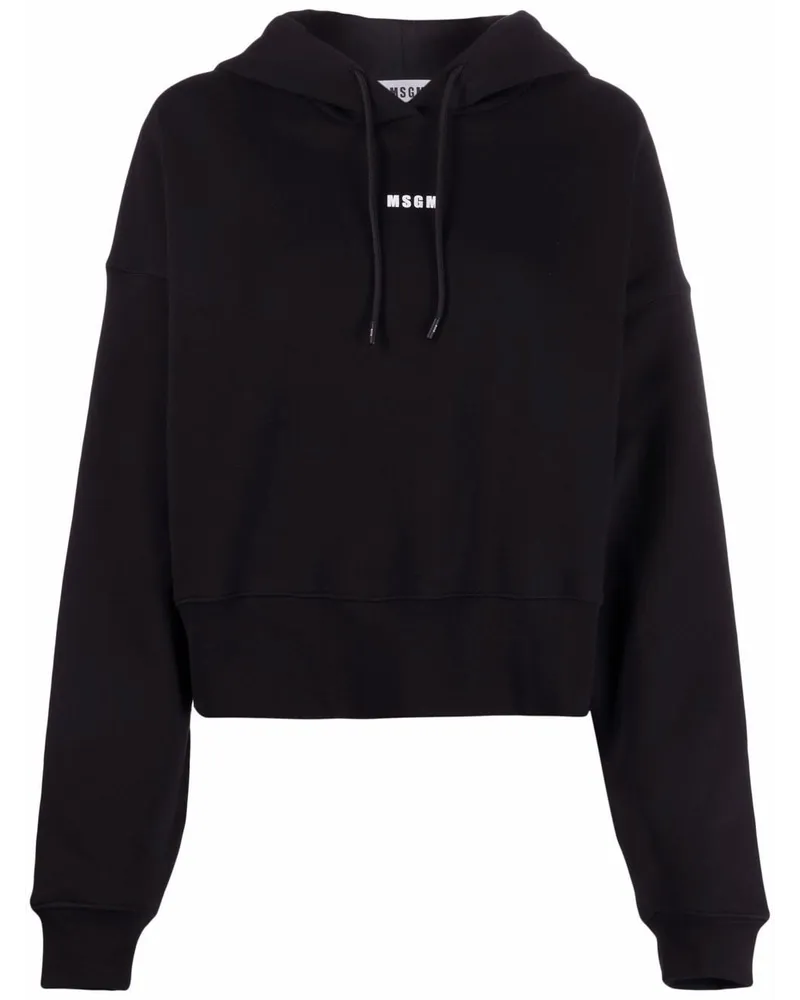 MSGM Hoodie mit Logo-Print - Schwarz Schwarz