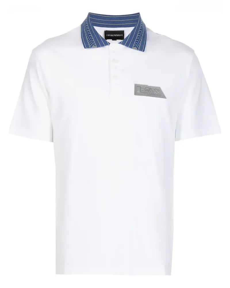 Emporio Armani Poloshirt mit Logo-Patch - Weiß Weiß