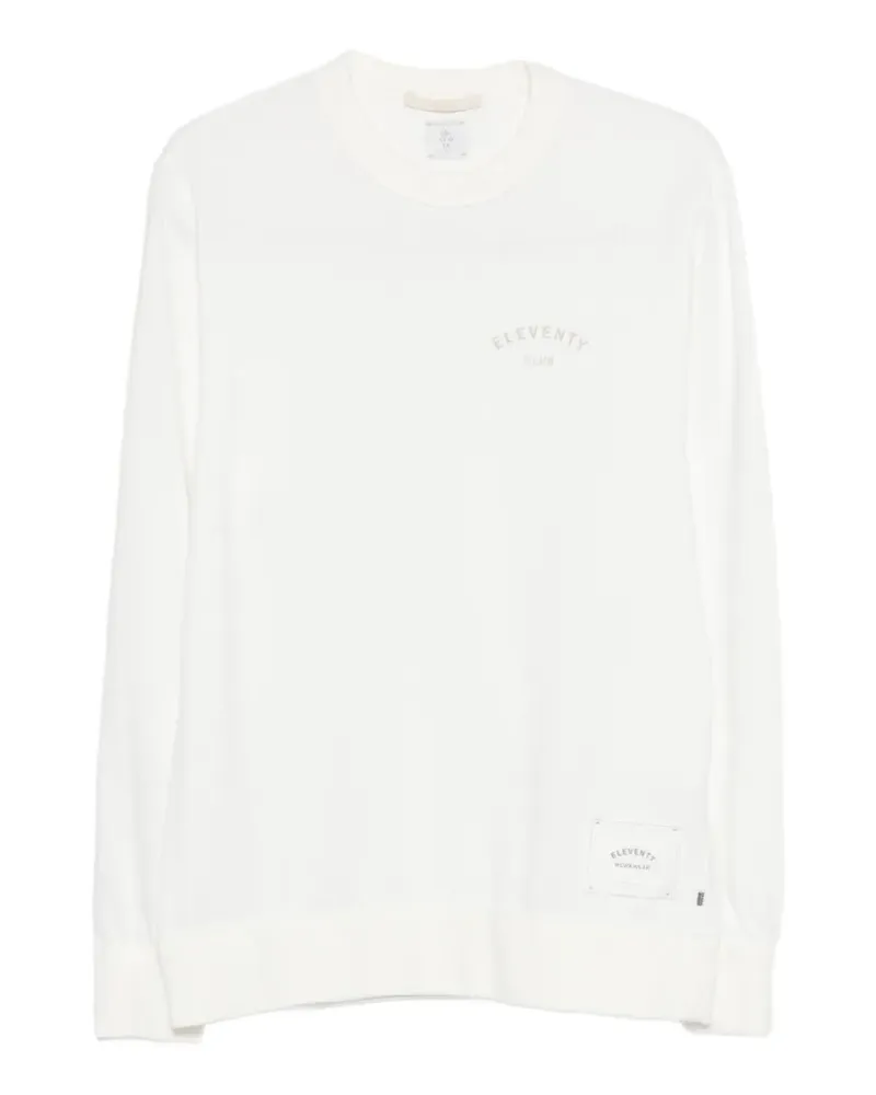 Eleventy Sweatshirt mit Logo - Nude Nude