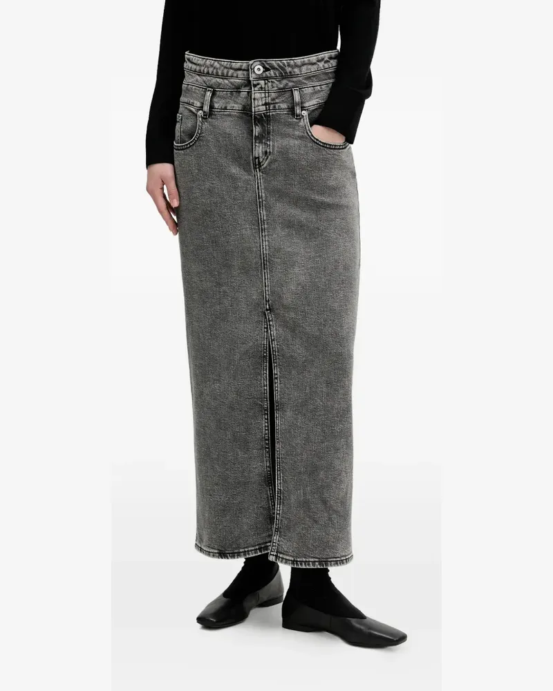 Karl Lagerfeld slit-detail denim maxi skirt - Grau Grau