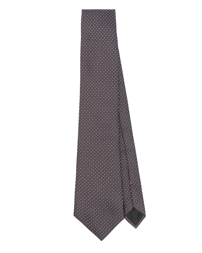 Ermenegildo Zegna Krawatte mit Jacquardmuster - Braun Braun