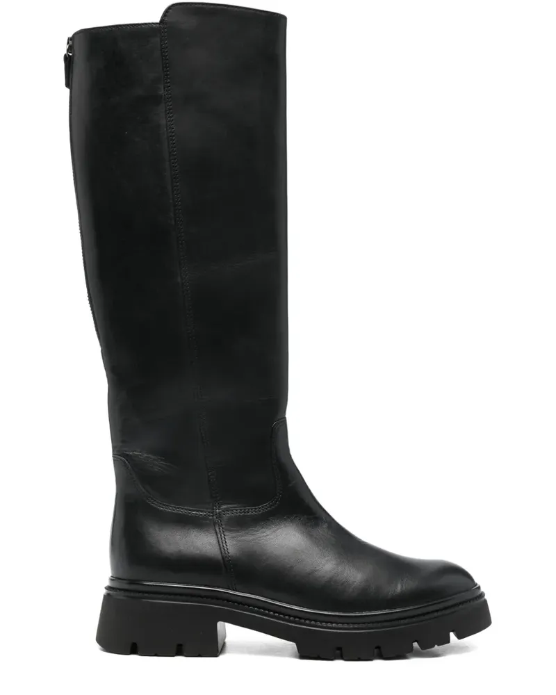 Gabor lug-sole zip leather boots - Schwarz Schwarz