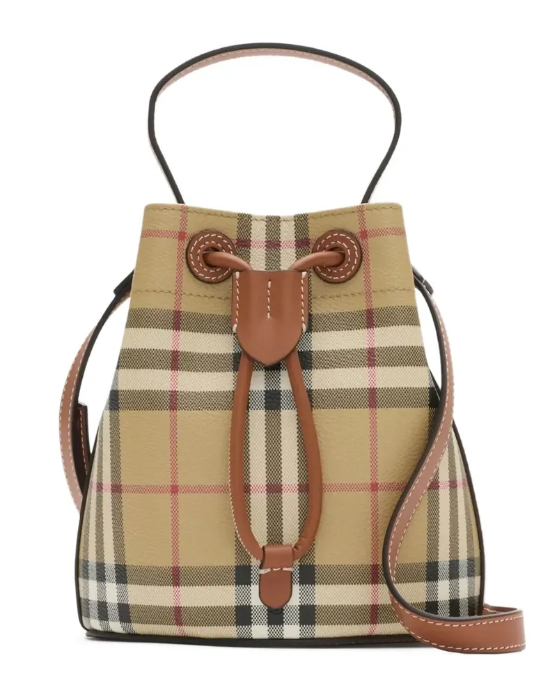 Burberry Mini Beuteltasche mit Check - Nude Nude