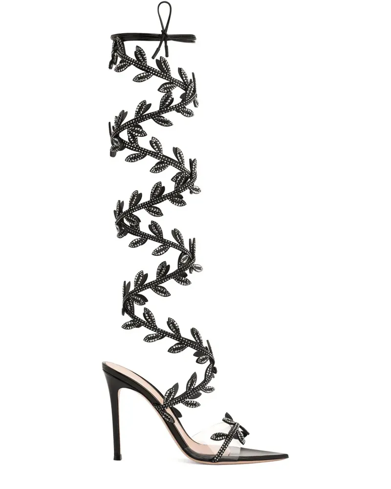 Gianvito Rossi Flavia Sandalen mit Kristallen 105mm - Schwarz Schwarz