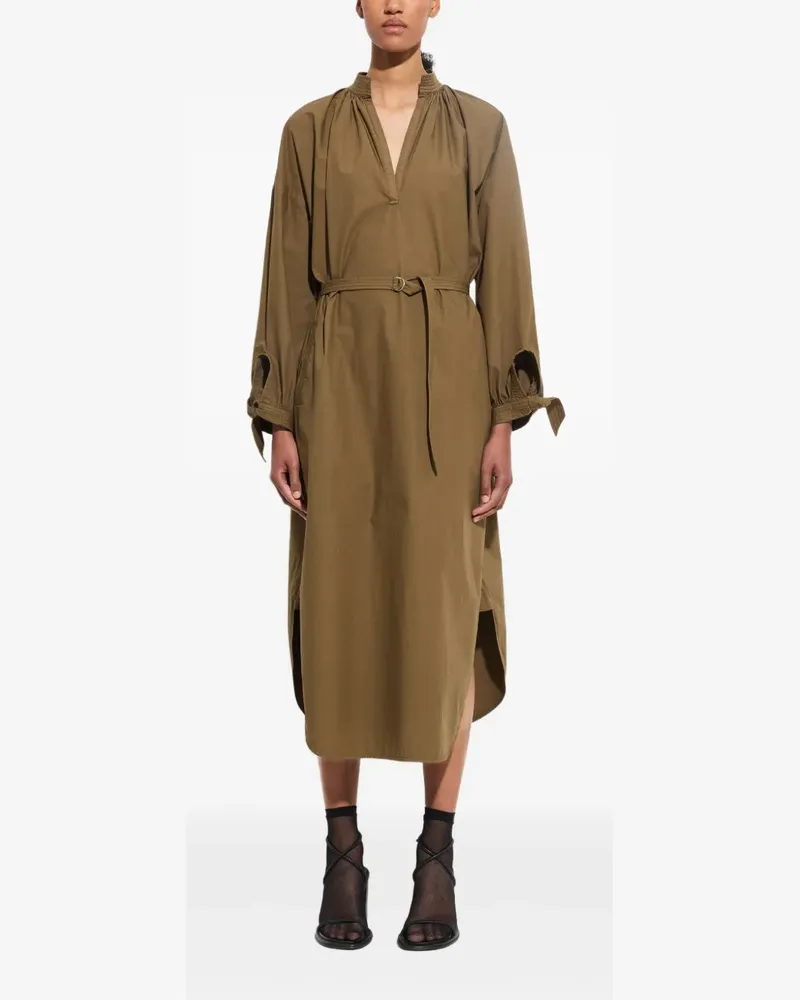 christian wijnants Dulcie Midi-Hemdkleid mit geschnürten Bündchen - Grün Grün