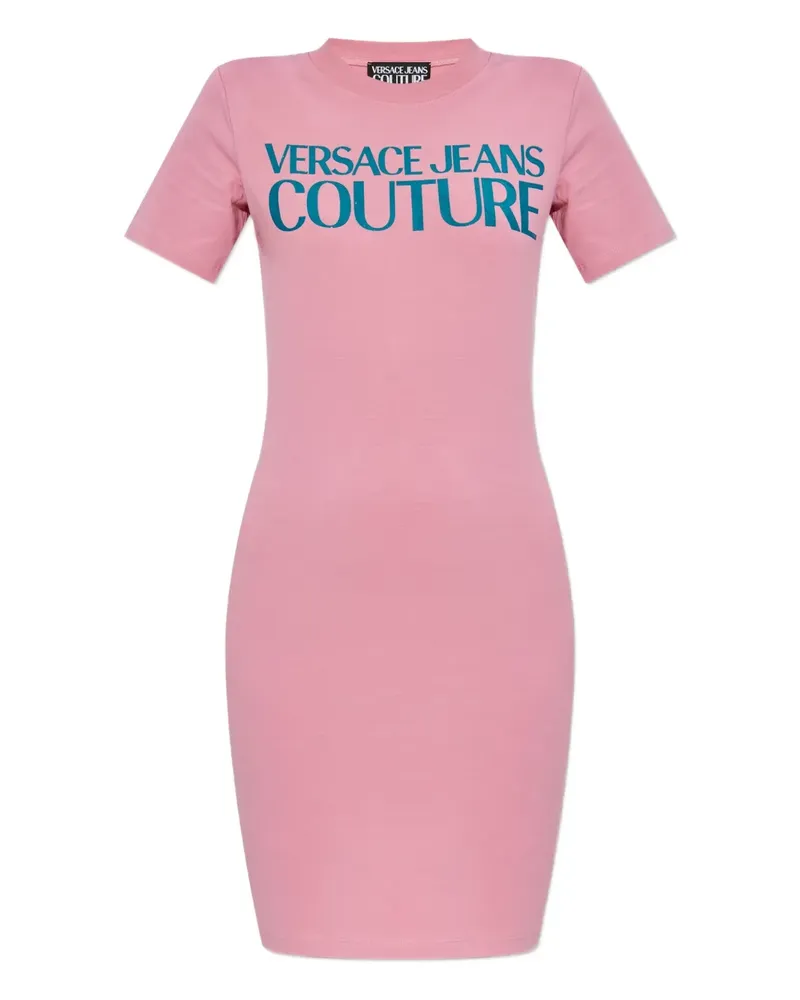 Versace Jeans T-Shirtkleid mit Logo-Print - Rosa Rosa