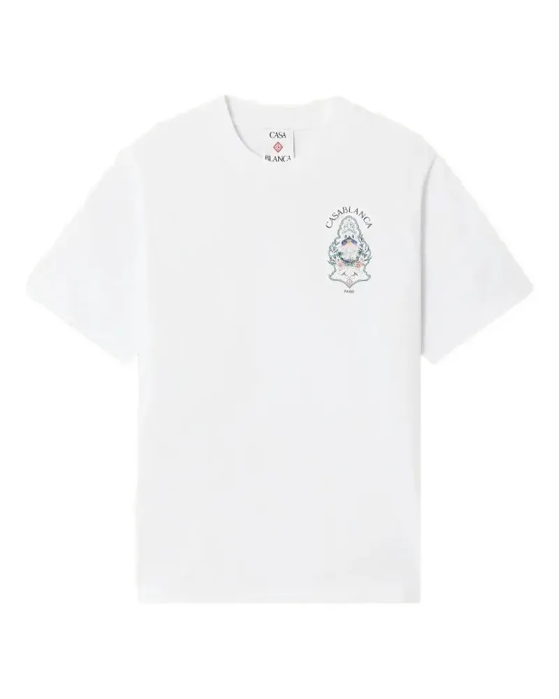 Casablanca Paris Hotel Emblem T-Shirt - Weiß Weiß