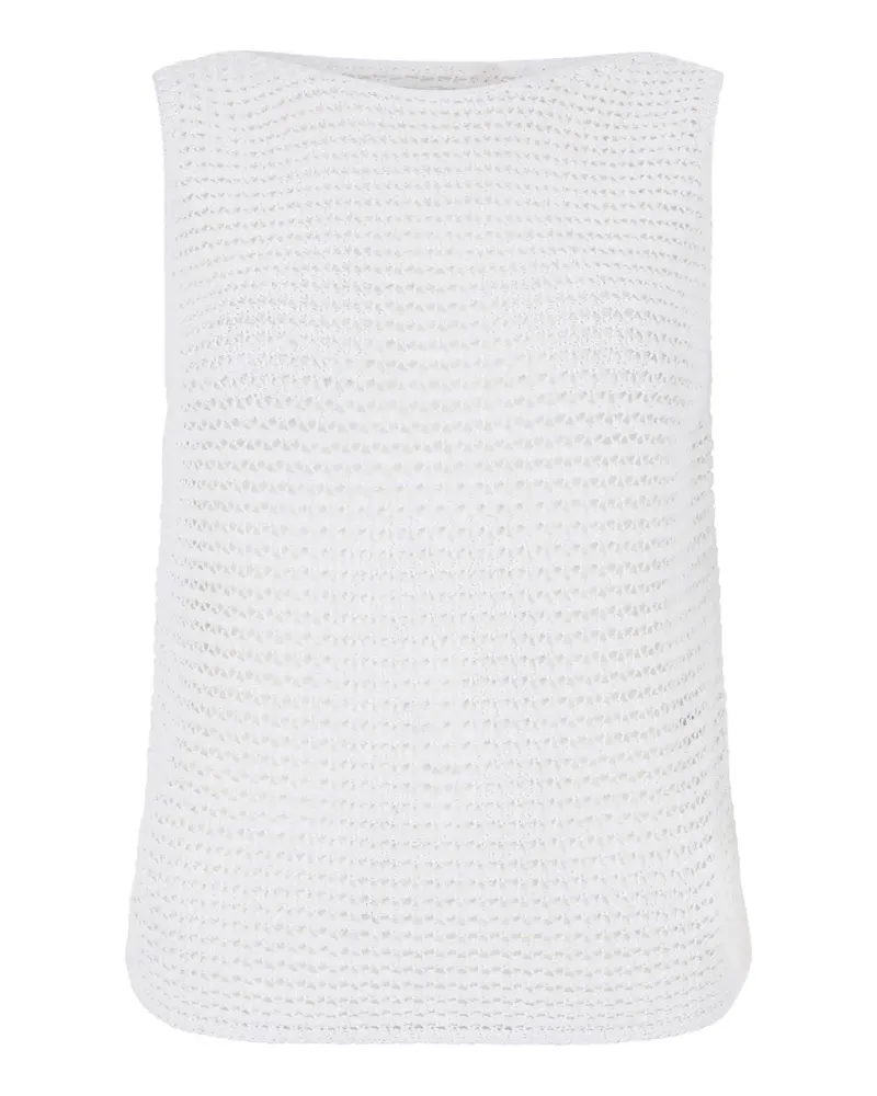 Vince knit boat-neck top - Weiß Weiß