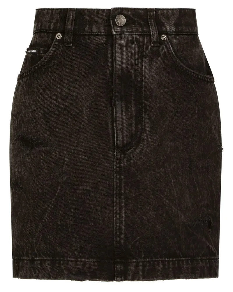 Dolce & Gabbana Hoch sitzender Jeans-Minirock - Schwarz Schwarz