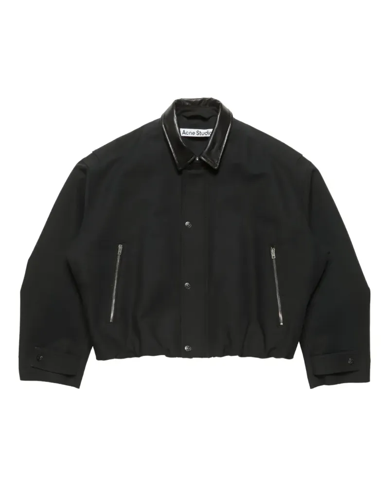 Acne Studios bomber with leather collar - Schwarz Schwarz