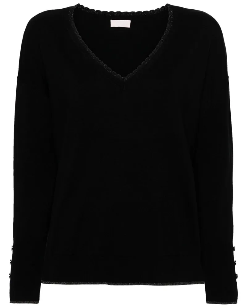 Liu Jo Pullover mit V-Ausschnitt - Schwarz Schwarz